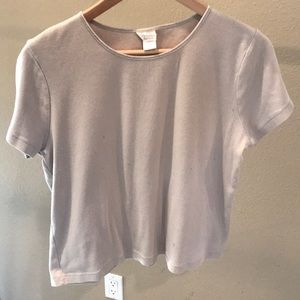Christopher & Banks tan short sleeve crew neck